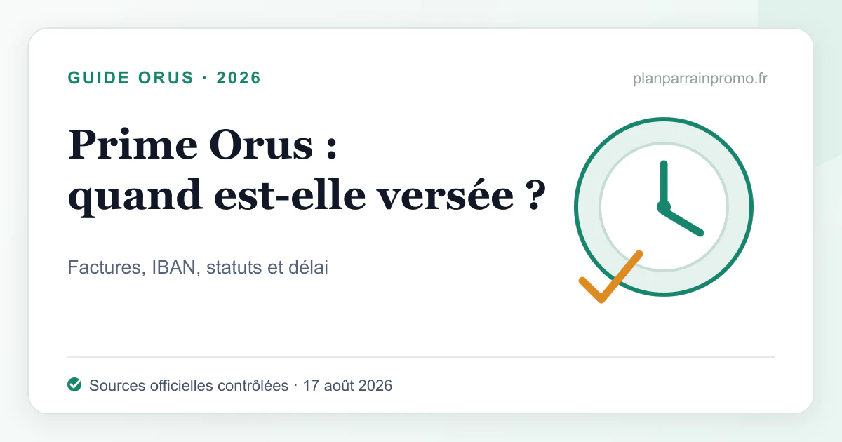 Prime de parrainage Orus : montant, délai et conditions en 2026