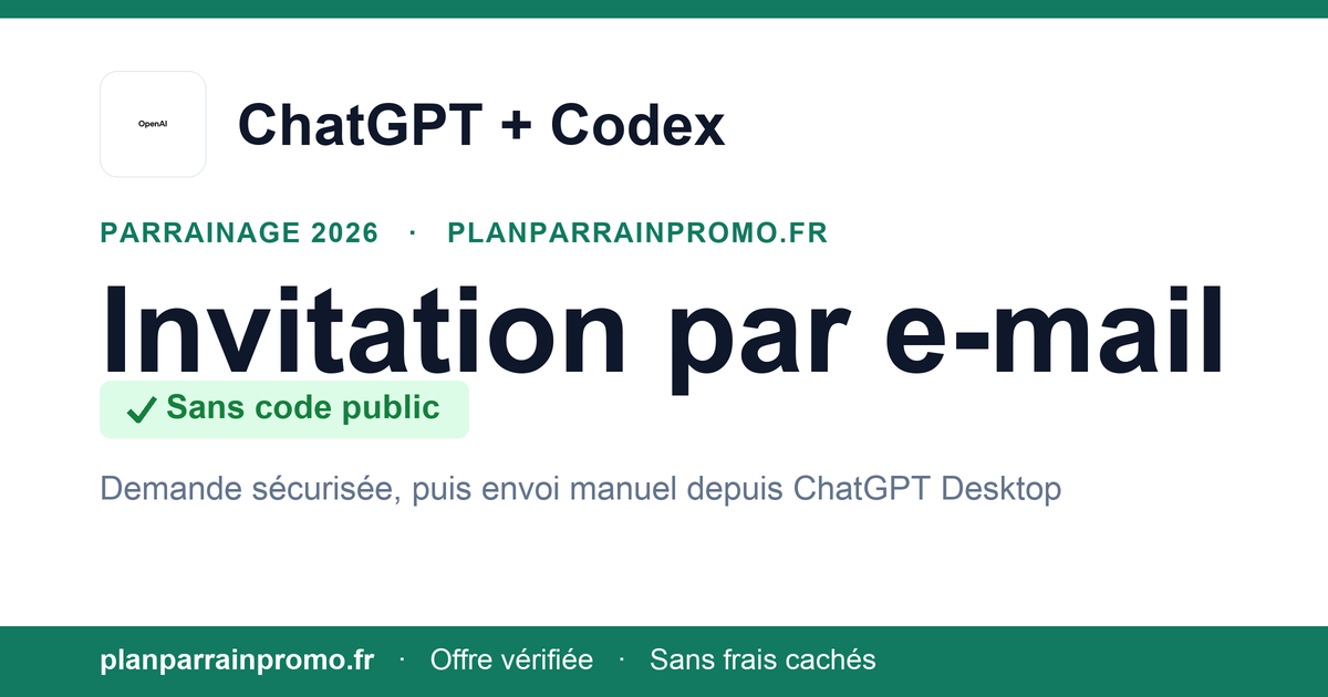 Referido ChatGPT Codex 2026, invitación por email