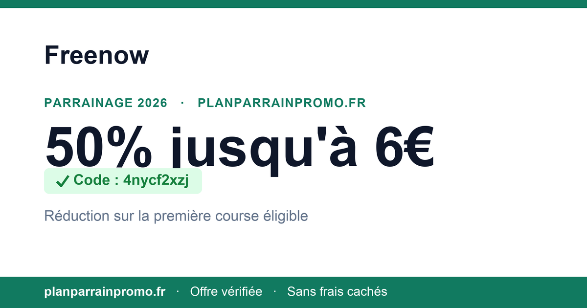 Freenow Referral Code 4nycf2xzj, 50% Off up to €6