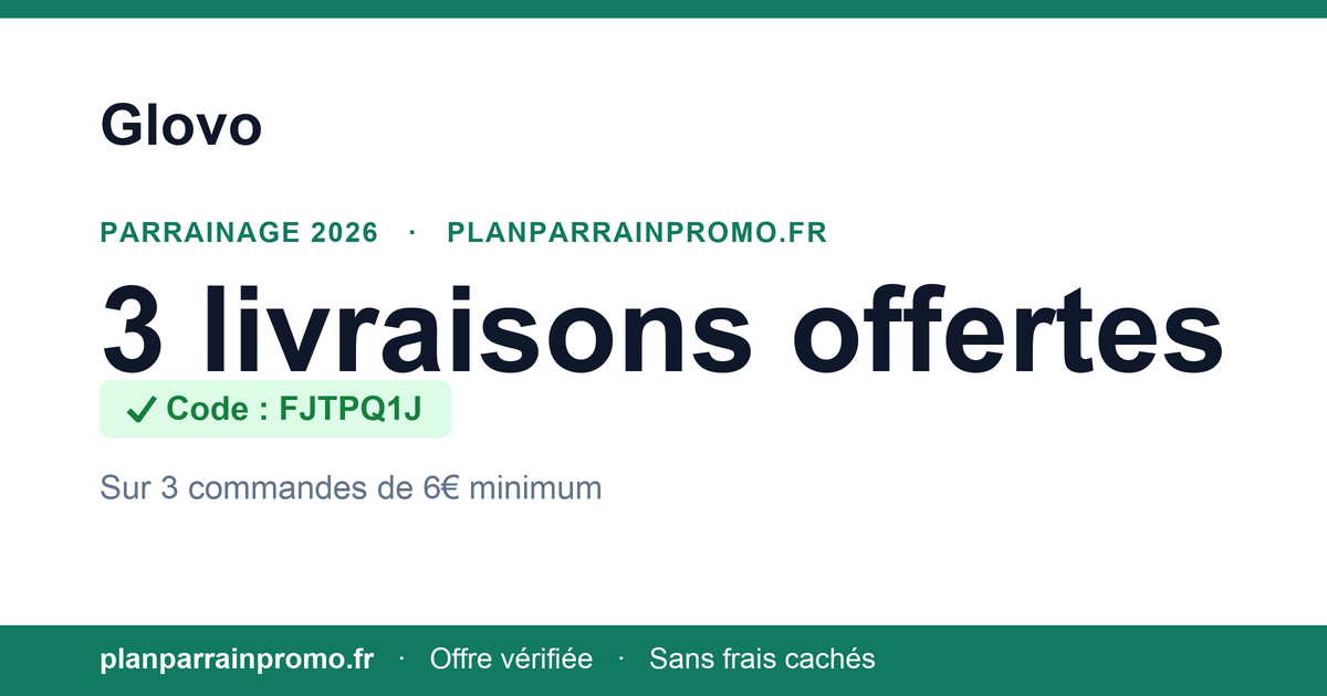 Código referido Glovo FJTPQ1J, 3 entregas gratis