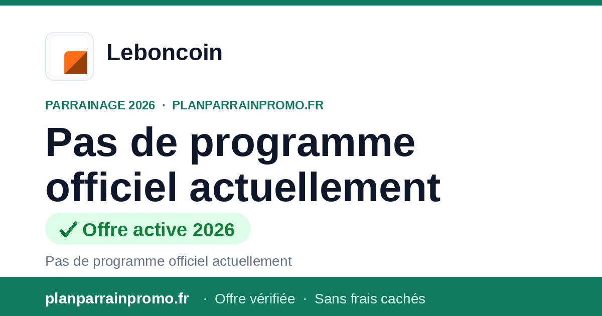 Parrainage Leboncoin Annonces