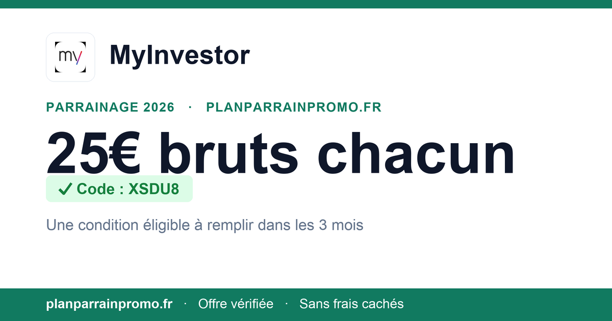 MyInvestor Referral Code XSDU8: €25 Gross Each Reward