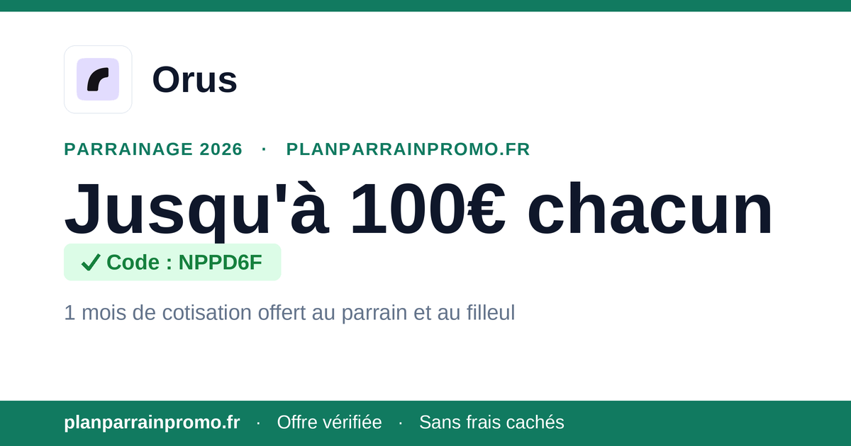 Orus Referral Code 2026, 1 Month Free up to €100